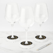 Elegante Typografie Pop Fizz Clink Verjaardag Wijnglaslabel (Set)