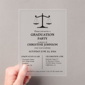 Elegante Typografie Recht School Afstudeerfeest Acryl Uitnodigingen (Insitu (Draagbaar))