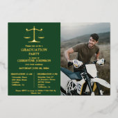 Elegante Typografie Recht School Afstudeerfeest FO Folie Uitnodiging (Voorkant)