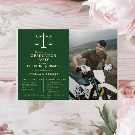 Elegante Typografie Recht School Afstudeerfeest FO Folie Uitnodiging