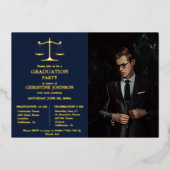 Elegante Typografie Recht School Afstudeerfeest Folie Uitnodiging (Voorkant)