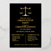 Elegante Typografie Recht School Afstudeerfeest Folie Uitnodiging (Voorkant)