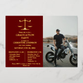 Elegante Typografie Recht School Afstudeerfeest Folie Uitnodiging (Voorkant)