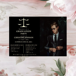 Elegante Typografie Recht School Afstudeerfeest Folie Uitnodiging