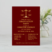 Elegante Typografie Recht School Afstudeerfeest Folie Uitnodiging (Staand Voorkant)