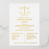 Elegante Typografie Recht School Afstudeerfeest Folie Uitnodiging (Voorkant)