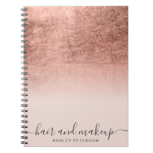 elegante typografie roos gouden folie ombre blush notitieboek