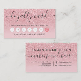 elegante typografie roze glitter sparkles ombre klantenkaartje