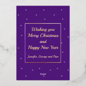 Elegante Typografie Roze Kerstmis Naam Folie Feestdagenkaart (Achterkant)