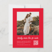 Elegante Typografie Roze Retro Bruiloft Kaart (Achterkant)