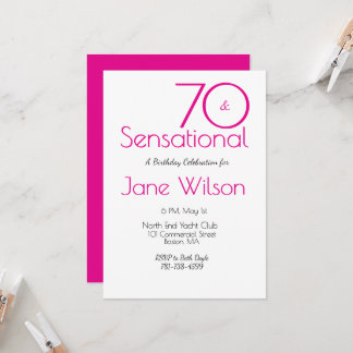 Elegante typografie Roze Zwart Sensationeel 70 Kaart