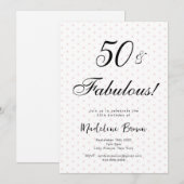 Elegante Typografie Roze Zwart Stippen 50ste Verja Kaart (Voorkant / Achterkant)