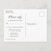 Elegante Typografie RSVP Menu Kies bruiloft Kaart (Achterkant)