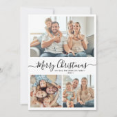 Elegante Typografie Rustiek 3 Multi Photo Christma Feestdagenkaart (Voorkant)