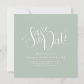 Elegante Typografie Sage Bruiloft Save The Date (Voorkant)