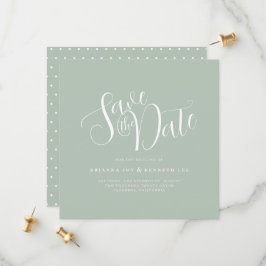 Elegante Typografie Sage Bruiloft Save The Date