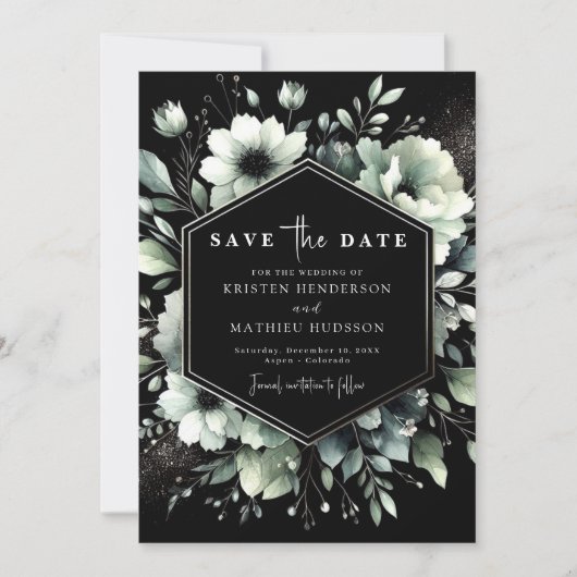 Elegante Typografie Sage Green Wedding Save The Date (Voorkant)