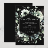 Elegante Typografie Sage Green Wedding Save The Date (Voorkant / Achterkant)