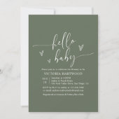 Elegante Typografie Sage Groen Baby shower Kaart (Voorkant)