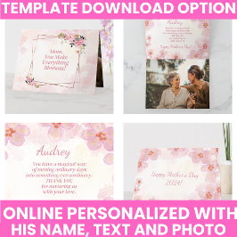 Elegante Typografie Schattigee Bloemen Keepsake Kaart