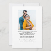 Elegante typografie Script 2 Foto Save The Date (Achterkant)