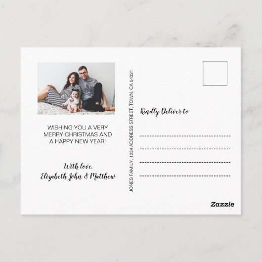 Elegante Typografie Script Collage Kerstmis Briefkaart (Achterkant)