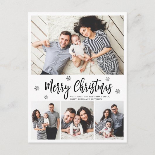 Elegante Typografie Script Collage Kerstmis Briefkaart (Voorkant)