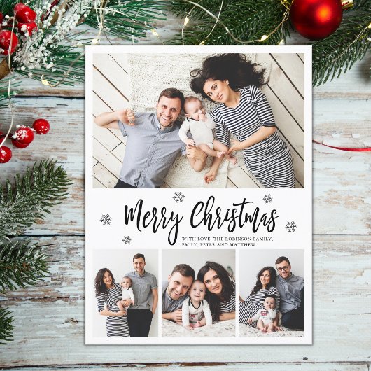 Elegante Typografie Script Collage Kerstmis Briefkaart