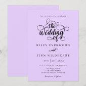 Elegante Typografie Script Huwelijksuitnodiging Kaart (Voorkant / Achterkant)