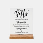 Elegante Typografie Script Minimalistische Huwelij Acryl Bord (Voorkant)