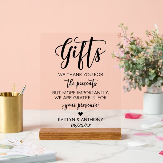 Elegante Typografie Script Minimalistische Huwelij Acryl Bord (Huwelijk)