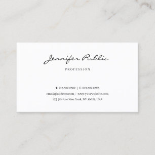 Elegante typografie script moderne minimalistische visitekaartje