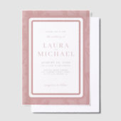 Elegante typografie stoffige roos lijst bruiloft vellum uitnodigingen (Offset)