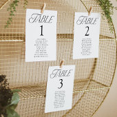 Elegante typografie Tafelnummer zitplaatskaart