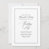 Elegante Typografie Tijdloze Zwart & Wit Bruiloft Kaart (Voorkant)
