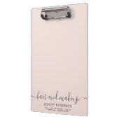 elegante typografie trendy blush roze haarmake-up klembord (Links)