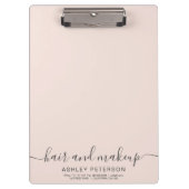 elegante typografie trendy blush roze haarmake-up klembord (Voorkant)