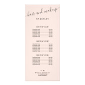 elegante typografie trendy blush roze haarmake-up reclamekaart (Voorkant)