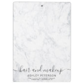 elegante typografie trendy white marble hair make  klembord (Achterkant)