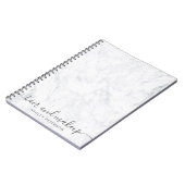 elegante typografie trendy white marble hair make  notitieboek (Linkerzijde)