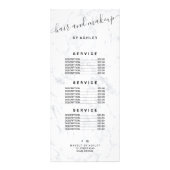 elegante typografie trendy white marble hair make reclamekaart (Achterkant)
