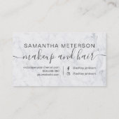 elegante typografie trendy white marmer klantenkaartje (Achterkant)