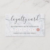 elegante typografie trendy white marmer klantenkaartje (Voorkant)