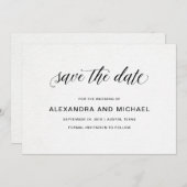 Elegante typografie | Trouwen Bewaar de datum Save The Date (Voorkant / Achterkant)