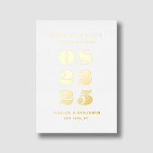 Elegante Typografie Trouwen Save The Date Gold Folie Uitnodiging