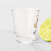 Elegante Typografie Trouwen Save The Date Shot Glas (Links)