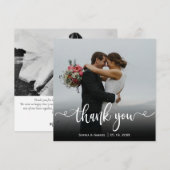 Elegante Typografie Trouwfoto Dank u kaart (Voorkant / Achterkant)