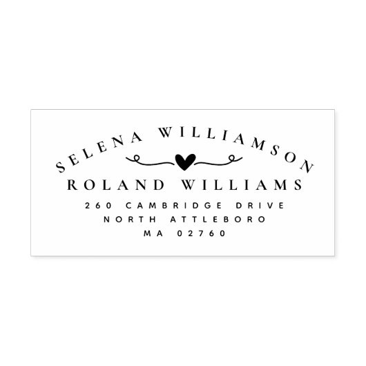 Elegante typografie Twee achternamen Bruiloftsadre Rubberstempel (Afrduk)