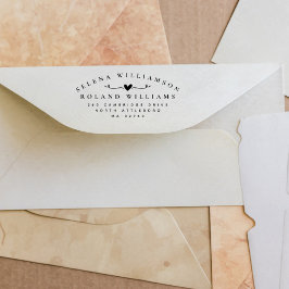 Elegante typografie Twee achternamen Bruiloftsadre Rubberstempel