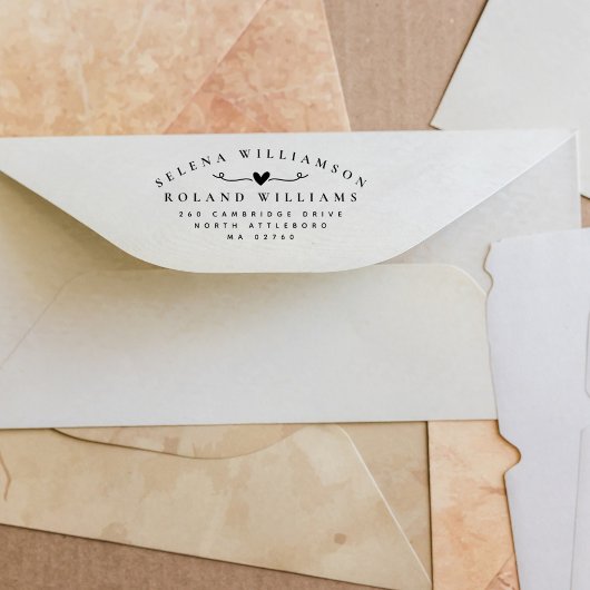 Elegante typografie Twee achternamen Bruiloftsadre Rubberstempel